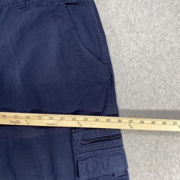 Jon Lauren Mens Shorts 38 x 12 Blue Cargo Hiking Golf Distressed Utility Pockets - Picture 5 of 11